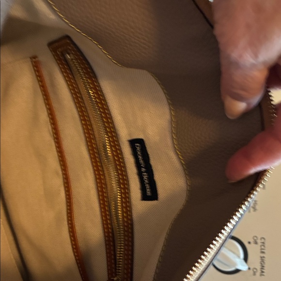 Dooney & Bourke Gray/Leather Shoulder Hobo with Brown Trim - Picture 9 of 14